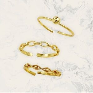 Savvy Cie Jewels 18K Yellow Gold Plated Sterling Silver Stackable Ring Set